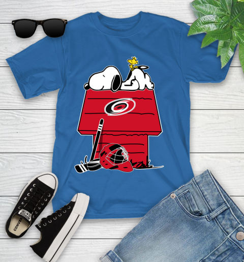 Carolina Hurricanes NHL Hockey Snoopy Woodstock The Peanuts Movie Youth T-Shirt 9