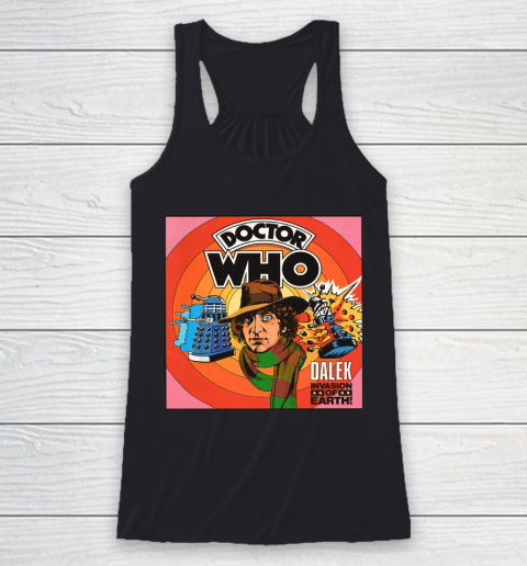Doctor Who Shirt Vintage Dr. Who vs Daleks  Tom Baker Racerback Tank