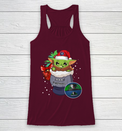 Minnesota Timberwolves Christmas Baby Yoda Star Wars Funny Happy NBA Racerback Tank 3