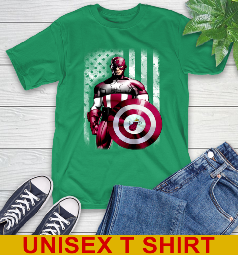Miami Heat NBA Basketball Captain America Marvel Avengers American Flag Shirt T-Shirt 7
