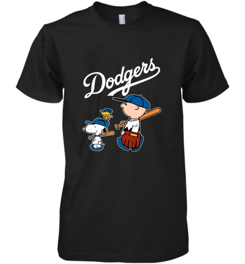Los Angeles Dodgers Let's Play Baseball Together Snoopy MLB Premium Men's T-Shirt