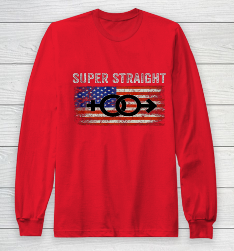 Vintage Us Flag Gender Identity Super Straight Identity Long Sleeve T-Shirt 7