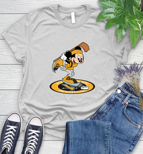 NHL Hockey Pittsburgh Penguins Cheerful Mickey Disney Shirt Women's T-Shirt 2