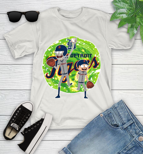 MLB Detroit Tigers Rick And Morty Baseball Sports Youth T-Shirt 12