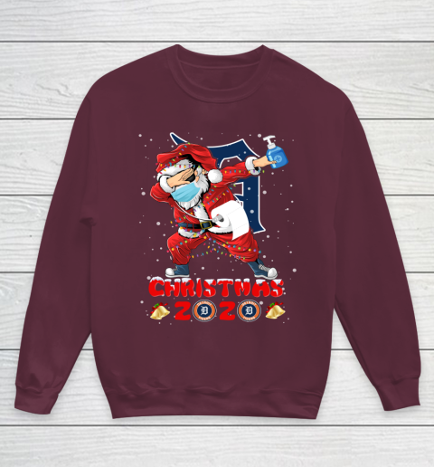 Detroit Tigers Funny Santa Claus Dabbing Christmas 2020 MLB Youth Sweatshirt 4