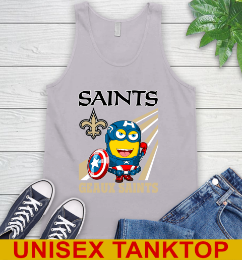 NFL Football New Orleans Saints Captain America Marvel Avengers Minion Shirt Tank Top 3