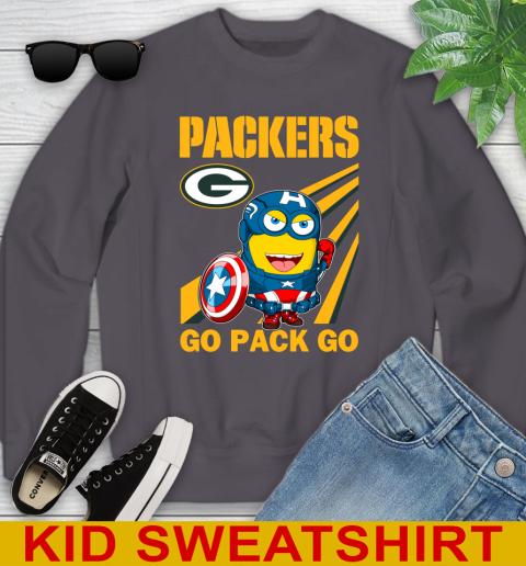 NFL Football Green Bay Packers Captain America Marvel Avengers Minion Shirt Youth Sweatshirt 5