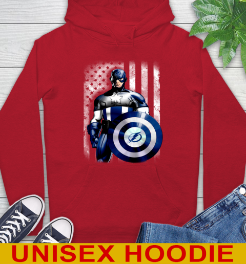 Tampa Bay Lightning NHL Hockey Captain America Marvel Avengers American Flag Shirt Hoodie 10