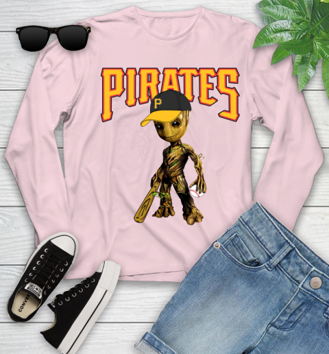 MLB Pittsburgh Pirates Groot Guardians Of The Galaxy Baseball Youth Long Sleeve 10