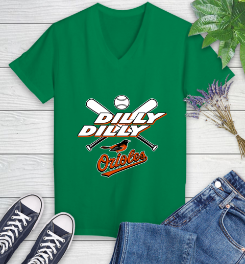 MLB Baltimore Orioles Dilly Dilly Baseball Sports Women's V-Neck T-Shirt 5