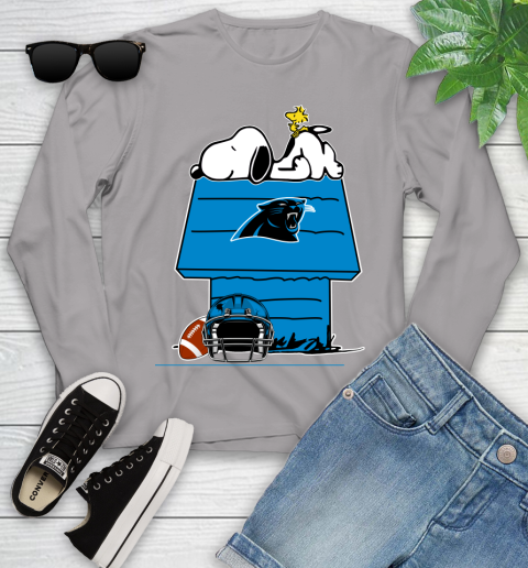 Carolina Panthers NFL Football Snoopy Woodstock The Peanuts Movie Youth Long Sleeve 5