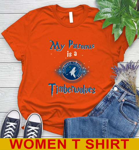 NBA Basketball Harry Potter My Patronus Is A Minnesota Timberwolves Women's T-Shirt 3