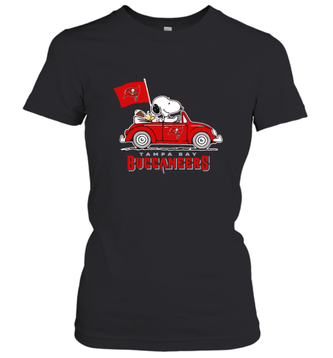 Snoopy And Woodstock Ride The Tampa Bay Buccaneers Car NFL Women's T-Shirt