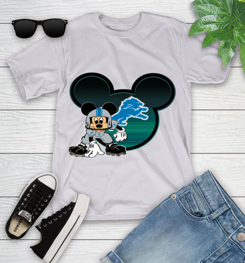 NFL Detroit Lions Mickey Mouse Disney Football T Shirt Youth T-Shirt 4
