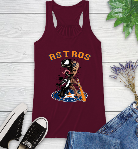 MLB Houston Astros Baseball Venom Groot Guardians Of The Galaxy Racerback Tank 3