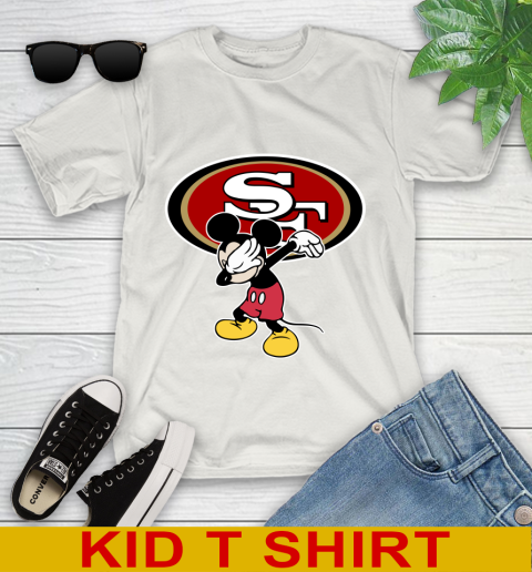 San Francisco 49ers NFL Football Dabbing Mickey Disney Sports Youth T-Shirt 12
