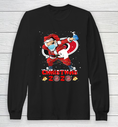 Carolina Hurricanes Funny Santa Claus Dabbing Christmas 2020 NHL Long Sleeve T-Shirt
