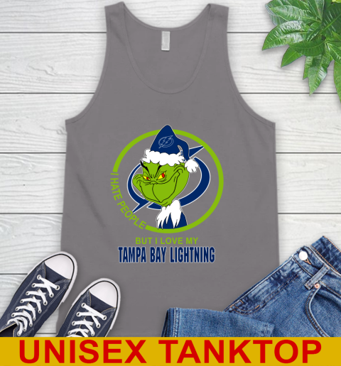 Tampa Bay Lightning NHL Christmas Grinch I Hate People But I Love My Favorite Hockey Team Tank Top 7