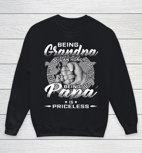 Grandpa Funny Gift Apparel  Mens Being Grandpa Is An Honor Being Papa Is Priceless Youth Sweatshirt
