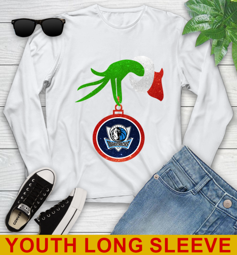 Dallas Mavericks Grinch Merry Christmas NBA Basketball Youth Long Sleeve
