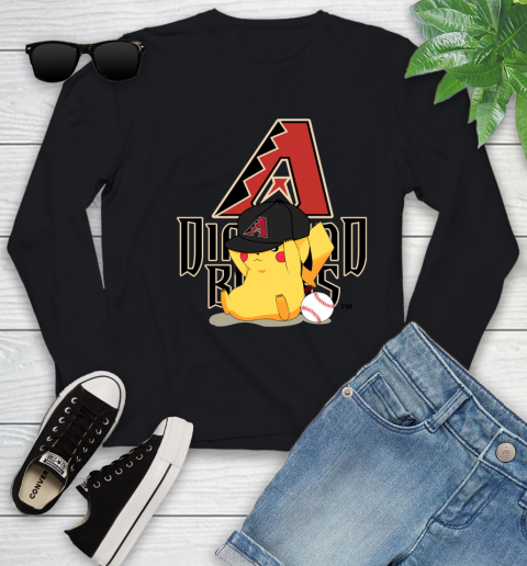 MLB Pikachu Baseball Sports Arizona Diamondbacks Youth Long Sleeve 2