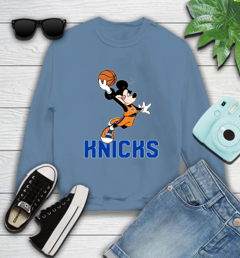 NBA Basketball New York Knicks Cheerful Mickey Mouse Shirt Sweatshirt 8