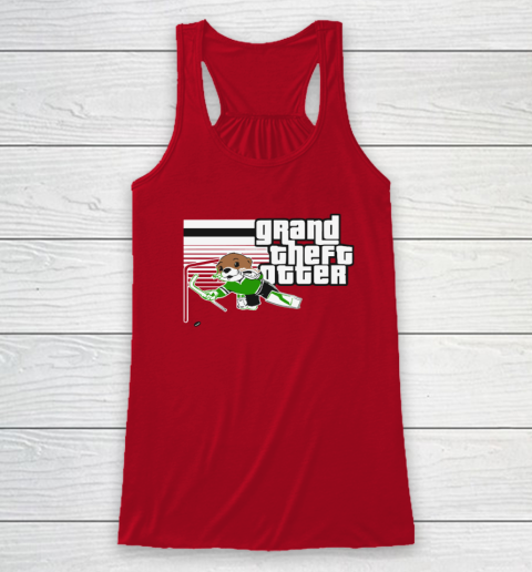 Jake Oettinger Grand Theft Otter Dallas Hockey Racerback Tank 3