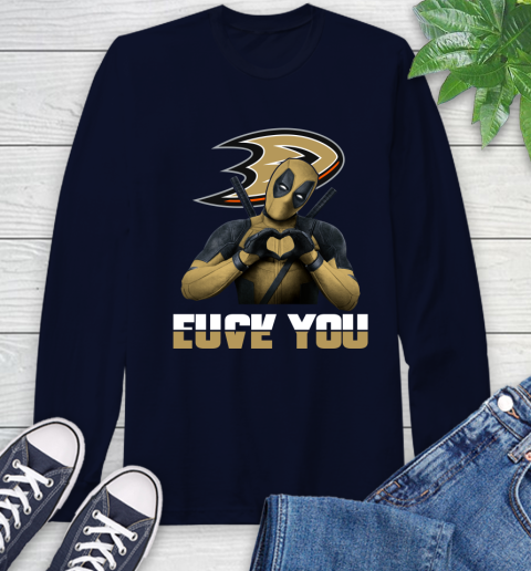 NHL Deadpool Love You Fuck You Hockey Sports Long Sleeve T-Shirt 3