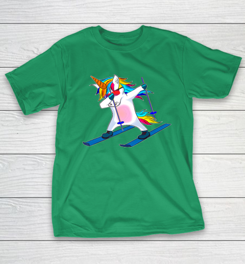 Skiing Unicorn Dabbing Funny Gift T-Shirt 7