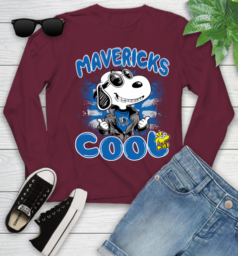 NBA Basketball Dallas Mavericks Cool Snoopy Shirt Youth Long Sleeve 5