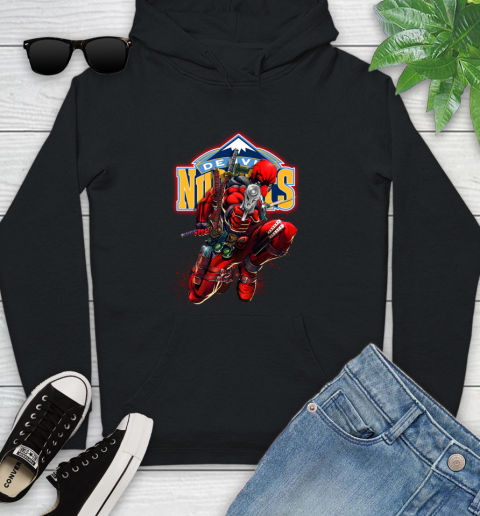 NBA Deadpool Marvel Comics Sports Basketball Denver Nuggets Youth Hoodie 2