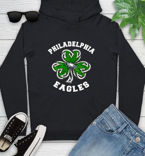 NFL Philadelphia Eagles Three Leaf Clover St Patrick's Day Football Sports Youth Hoodie