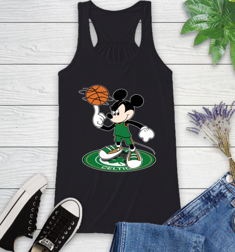 NBA Basketball Boston Celtics Cheerful Mickey Disney Shirt Racerback Tank