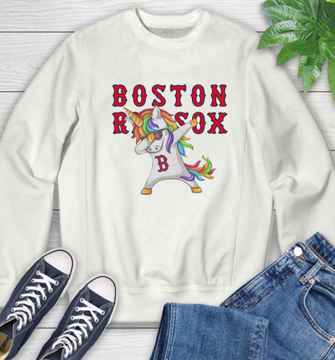 Boston Red Sox MLB Baseball Funny Unicorn Dabbing Sports Sweatshirt