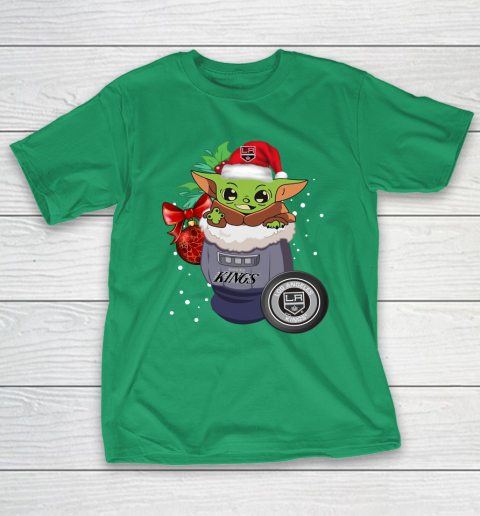 Los Angeles Kings Christmas Baby Yoda Star Wars Funny Happy NHL T-Shirt