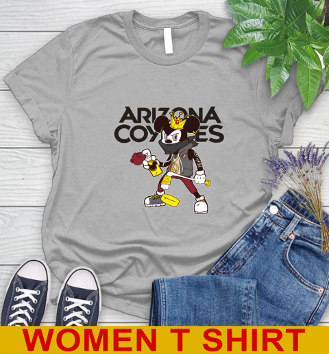 Arizona Coyotes NHL Hockey Mickey Peace Sign Sports Women's T-Shirt 5