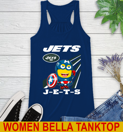 NFL Football New York Jets Captain America Marvel Avengers Minion Shirt Racerback Tank 7