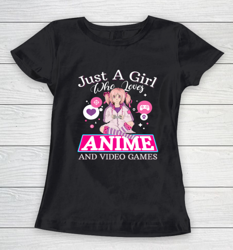 Just A Girl Who Loves Anime And Video Games Gift Character Women's T-Shirt