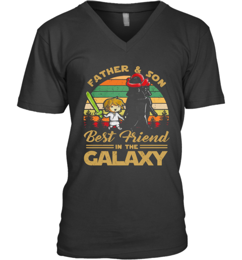 Father And Son Best Friend In The Galaxy Vintage V-Neck T-Shirt