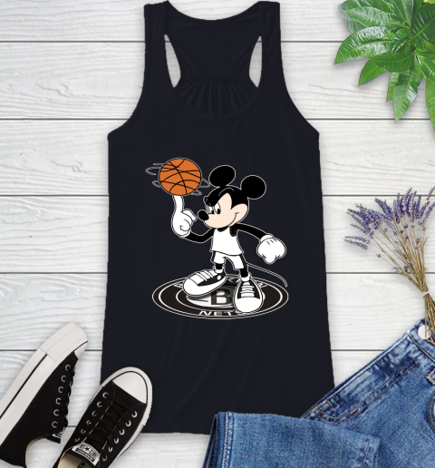 NBA Basketball Brooklyn Nets Cheerful Mickey Disney Shirt Racerback Tank 9