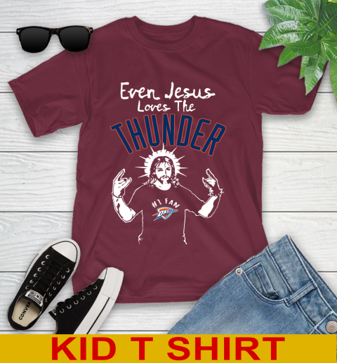 Oklahoma City Thunder NBA Basketball Even Jesus Loves The Thunder Shirt Youth T-Shirt 5