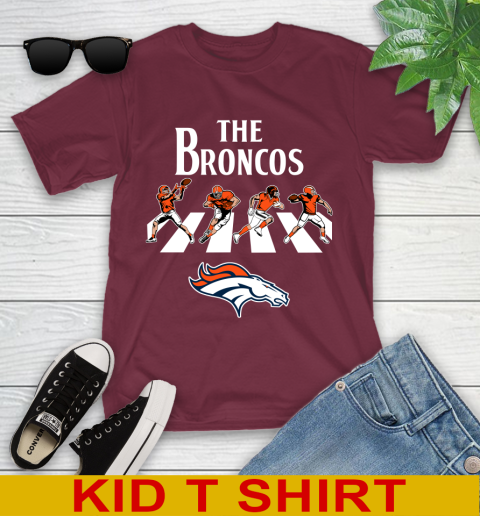 NFL Football Denver Broncos The Beatles Rock Band Shirt Youth T-Shirt 5