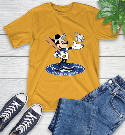 MLB Baseball Los Angeles Dodgers Cheerful Mickey Disney Shirt T-Shirt 3