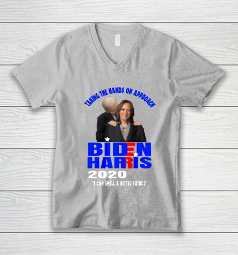 Anti Joe Biden Kamala Harris Hands On Can Smell The Future V-Neck T-Shirt 3