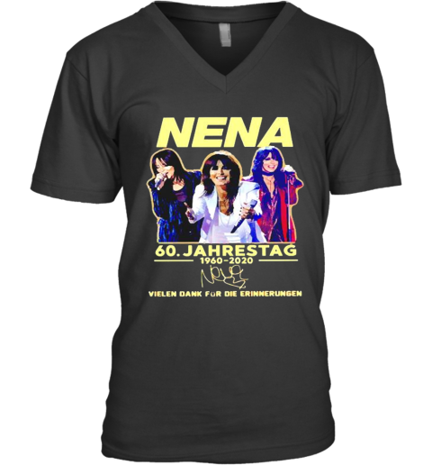 Nena Neue Deutsche Welle Band 60 Jahrestag 1960 2020 Signature V-Neck T-Shirt