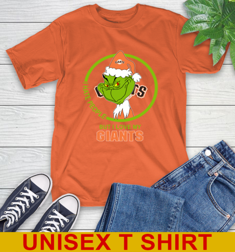 San Francisco Giants MLB Christmas Grinch I Hate People But I Love My Favorite Baseball Team T-Shirt 5