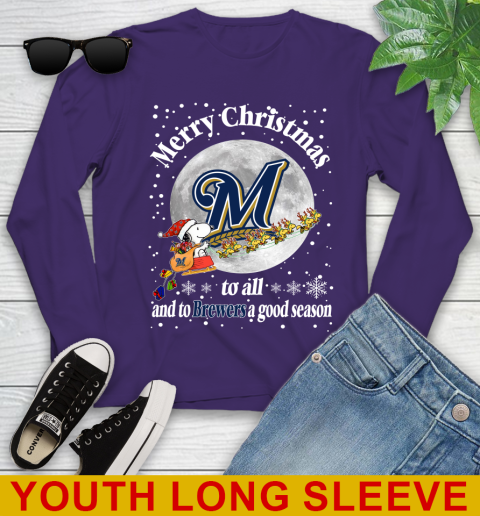 Milwaukee Brewers Merry Christmas To All And To Brewers A Good Season MLB Baseball Sports Youth Long Sleeve 4