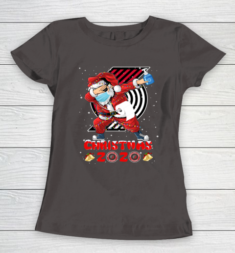 Portland Trail Blazers Funny Santa Claus Dabbing Christmas 2020 NBA Women's T-Shirt 7