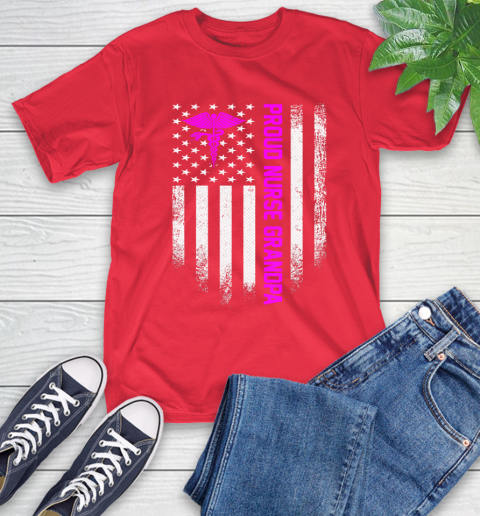 Nurse Shirt Vintage USA American Flag Proud Nurse Grandpa Distressed T Shirt T-Shirt 12