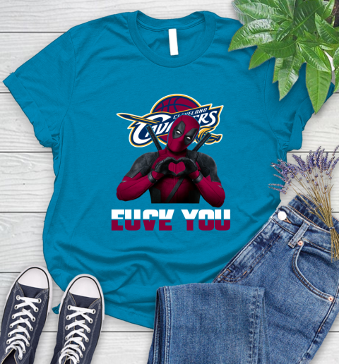 NBA Cleveland Cavaliers Deadpool Love You Fuck You Basketball Sports Women's T-Shirt 10